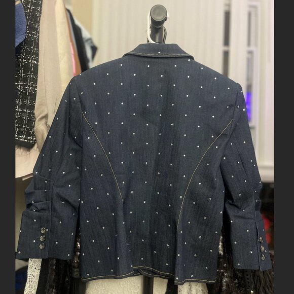 Cinq A Sept- Khloe Le Petit Ditsy Denim Blazer - Picture 4 of 4